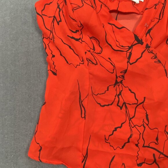 ASTR The Label Red Floral Sleeveless Button Front Camisole Top Womens Medium - Picture 3 of 9